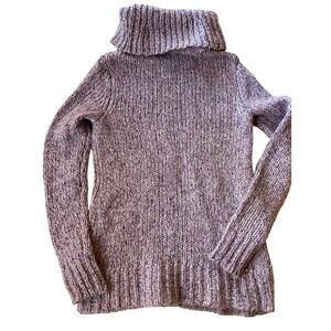 Talbots Turtleneck Sweater PETITE Medium Wool Silk Mohair Lilac Lavendar Confett